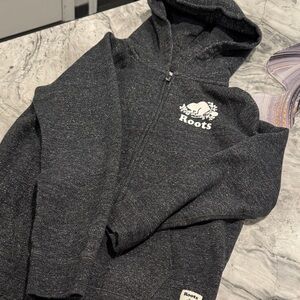 Roots Kids Charcoal Sparkle Full-Zip Hoodie xxl NWOT